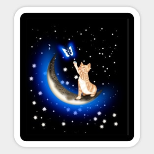 Blue space cat Sticker
